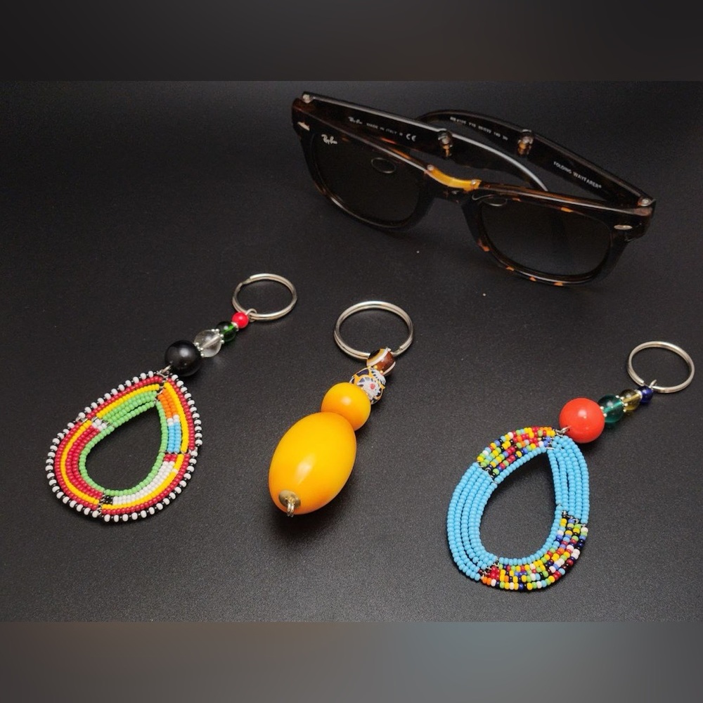 Red & Yellow Crystal Keychain
